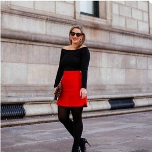 J. Crew Vibrant Red Double Serged Mini Skirt